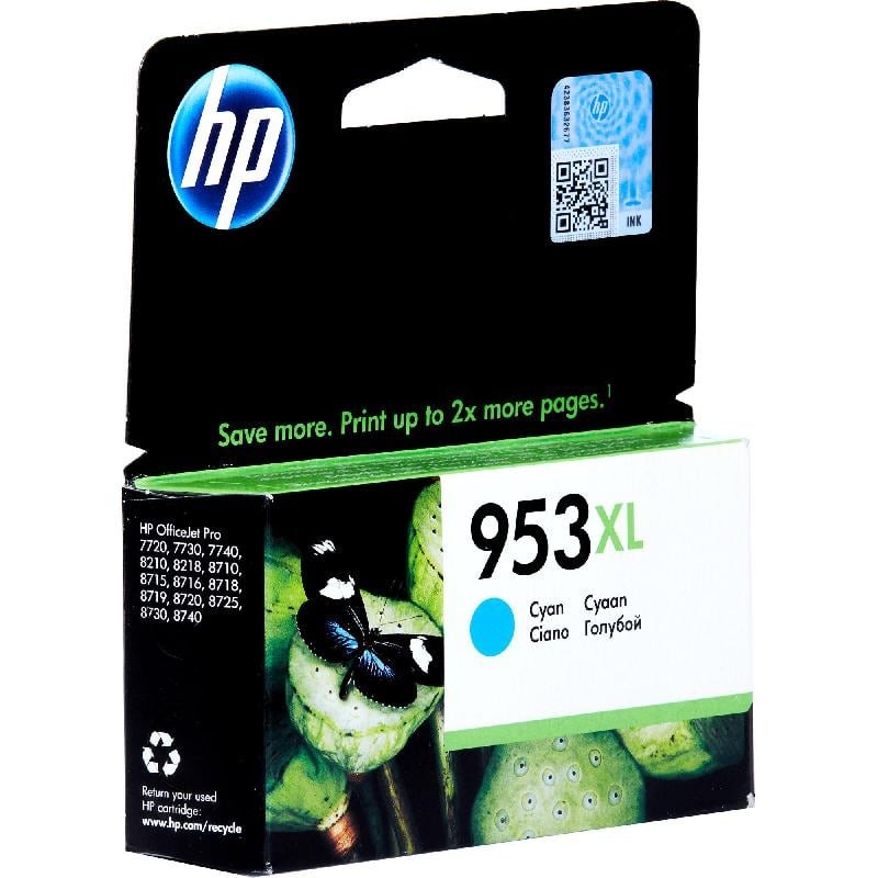 HP 953XL Cyan Original Ink Cartridge F6U16AE